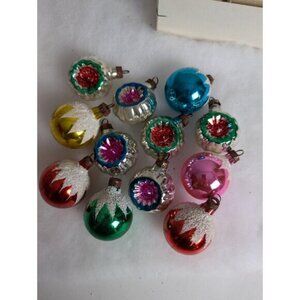 1950s Christmas decorations, mercury glass baubles, vintage indent glass